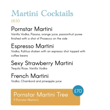 martini cocktails